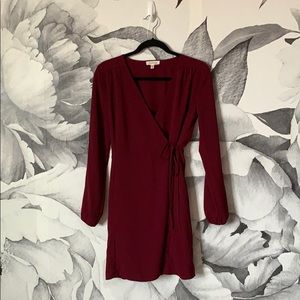 Maroon/wine colored Monteau wrap dress size medium